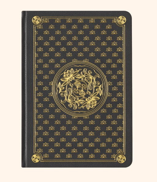 Vintage Floral Notebook A5 — Soft Faux Leather with Gold Foil Details