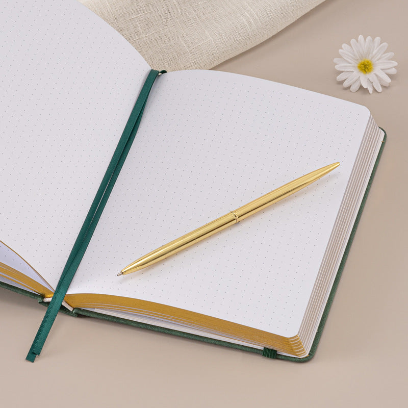 Vintage Floral Notebook A5 — Soft Faux Leather with Gold Foil Details